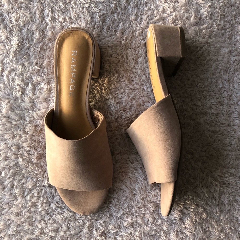 Tan Suede Mules